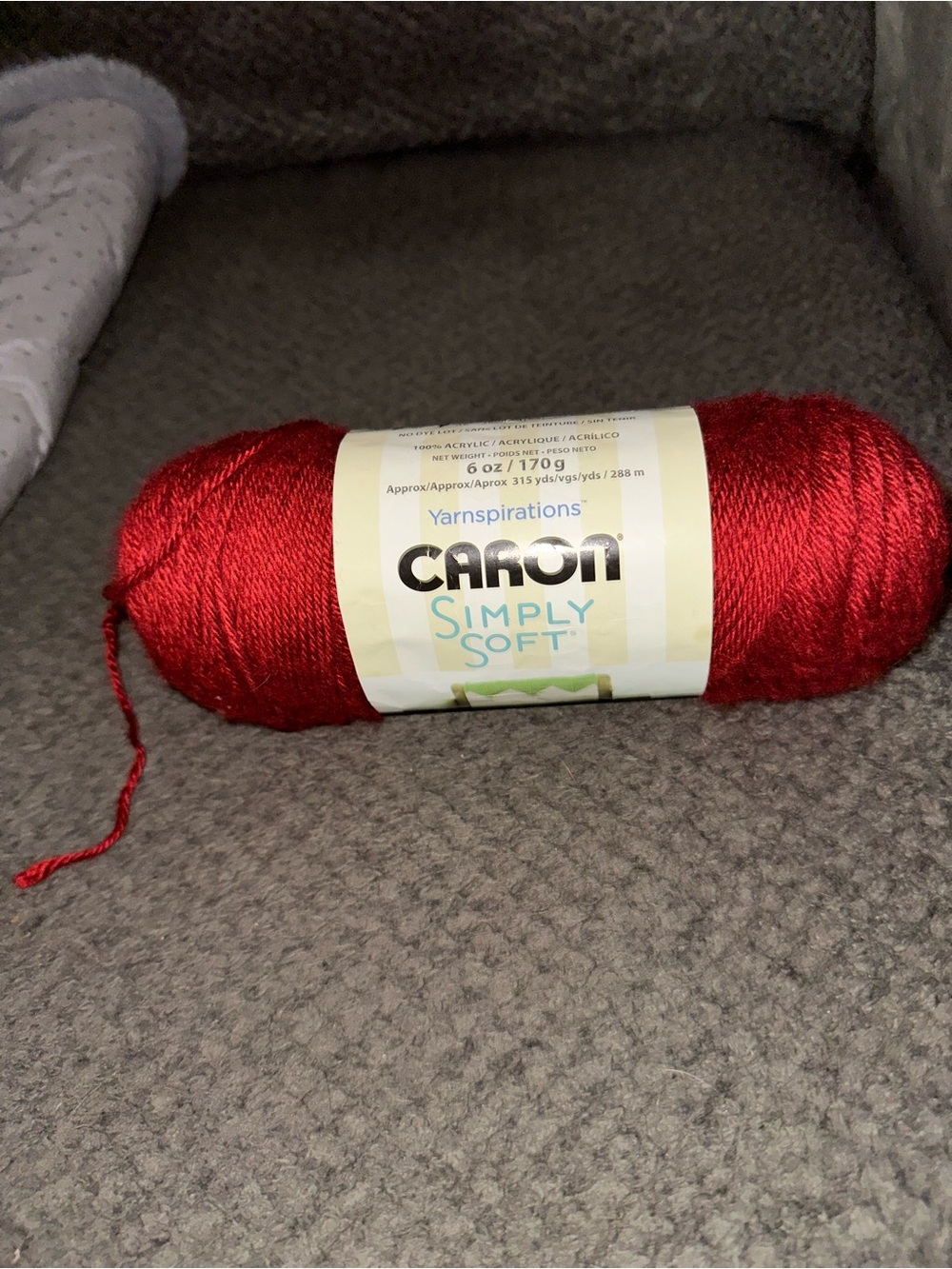 Caron Simply Soft Yarn “Autumn Red” 315 yards 6 oz. 100% Acrylic